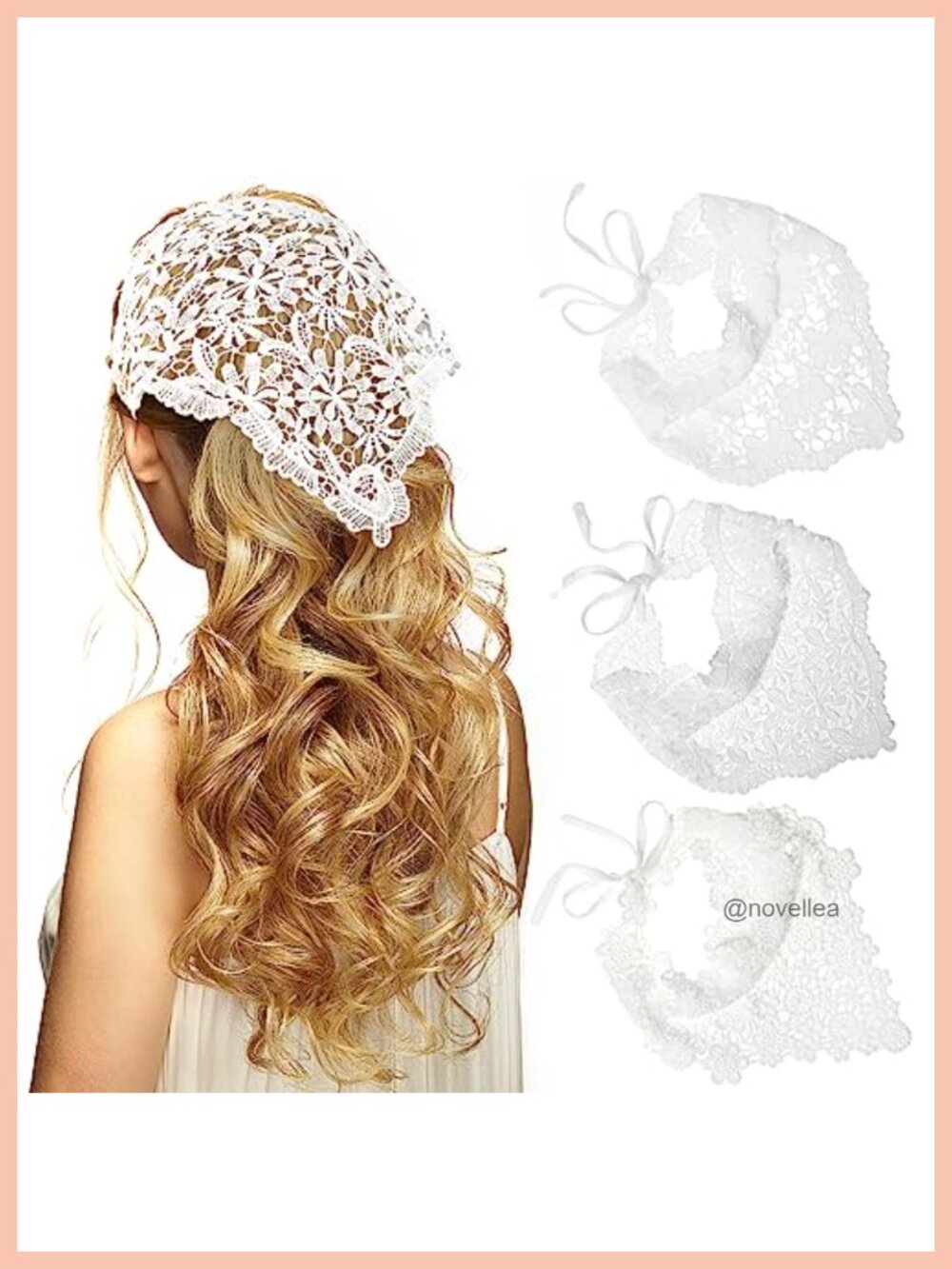3 Pack Chiffon Hair Scarf Headband Vintage Knitted Bandana for Women